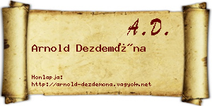 Arnold Dezdemóna névjegykártya